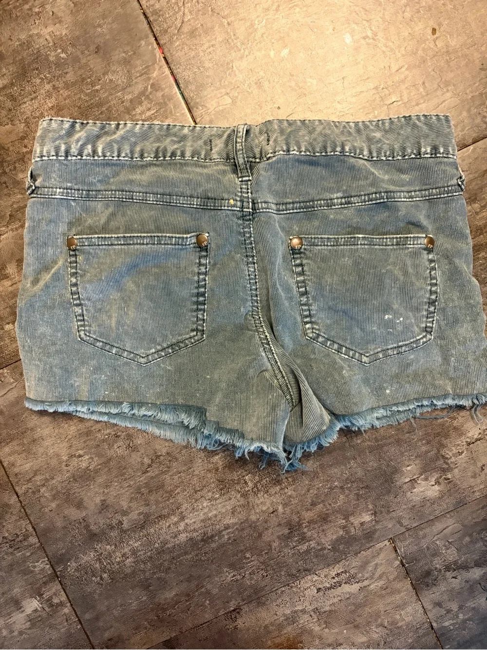 Free People Frayed Hem Women's Denim Shorts - Blue